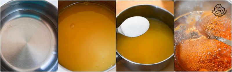 image of a collage of photos of a mixture of liquid and sugar