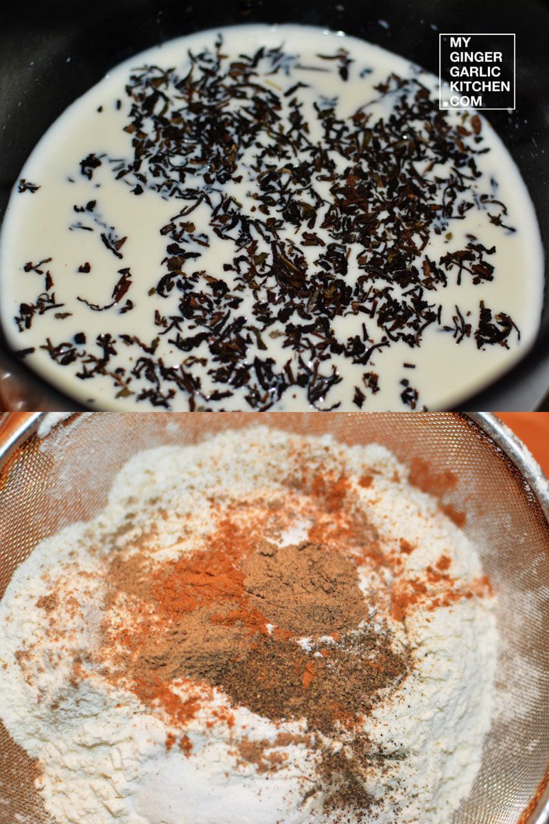 a pan with a mixture of flour and spices in it