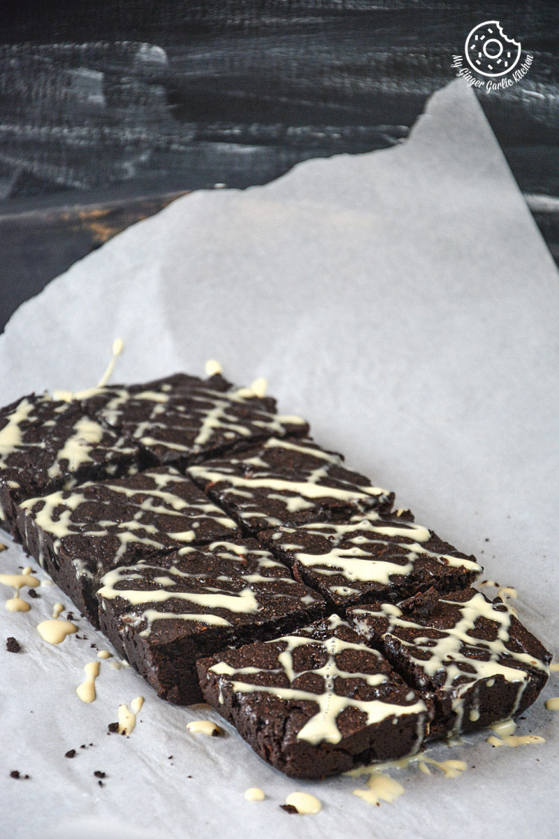 carrot brownies on a piece of paper