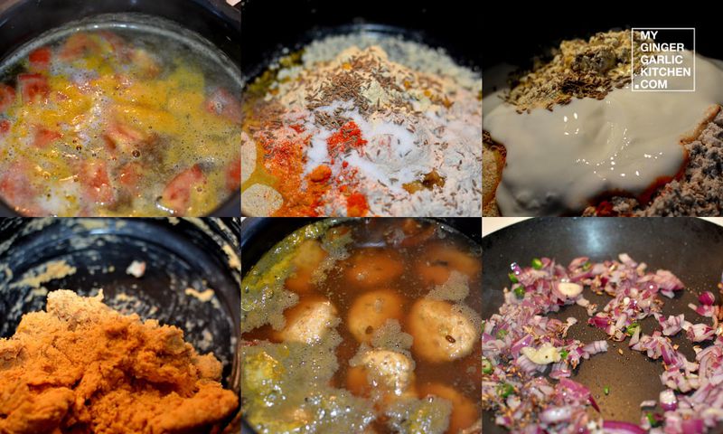 a close up of a pan filled with different types of food