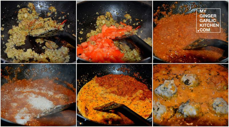 process of cooking shrimp and vegetables in a wok