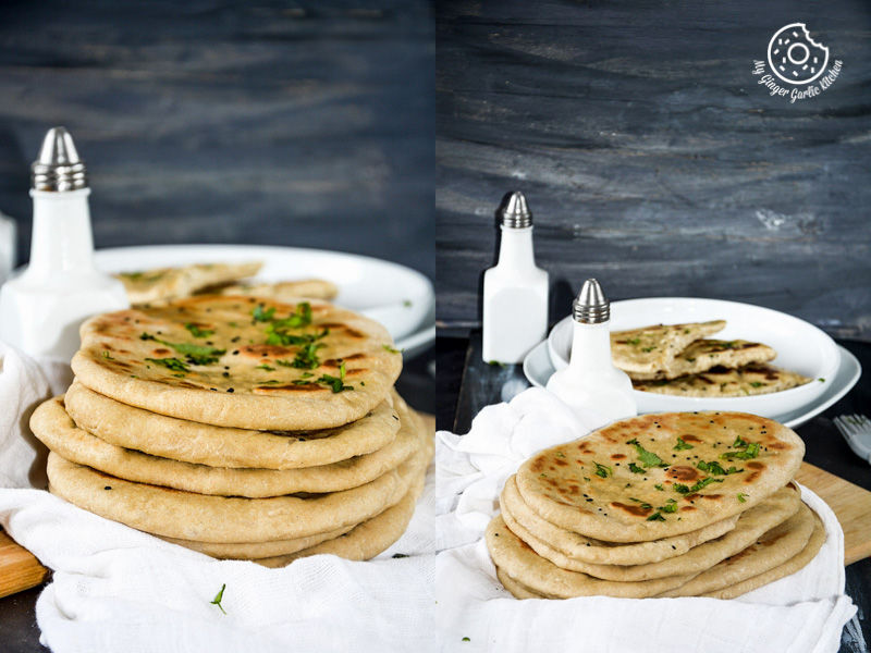 there are a lot of yeast free whole wheat naans on a table with a bowl of sauce