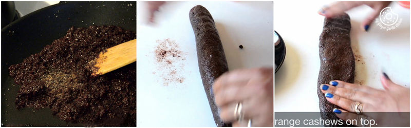 chocolate coconut delights being prepared and cut in half