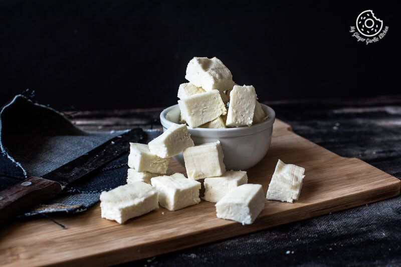paneer cheese cut into cubes