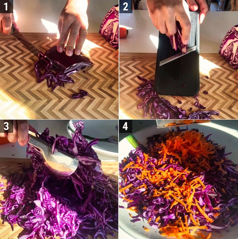 Image of the recipe cooking step-1-1 for Red Cabbage Coleslaw