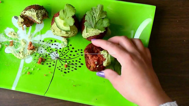 Image of the recipe cooking step-3-10 for Roast Beetroot Falafel Recipe + Green Tahini Dip