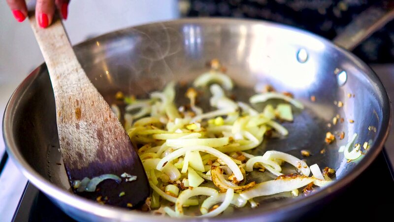 Image of the recipe cooking step-2-2 for Roasted Cabbage Steaks With Chickpea Stew