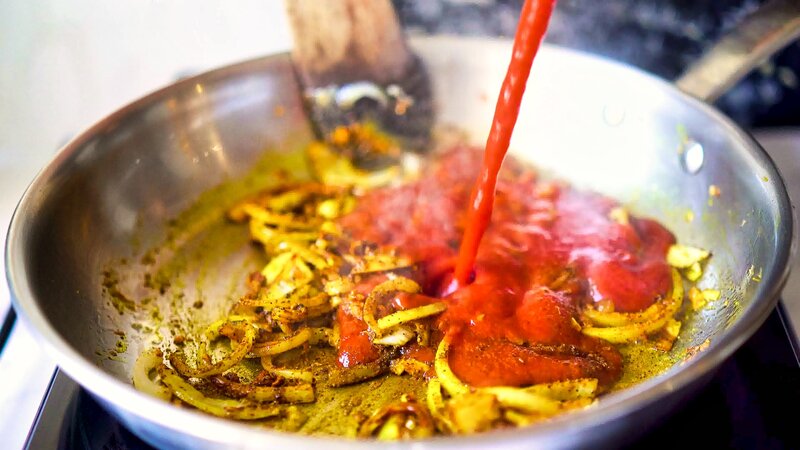 Image of the recipe cooking step-2-4 for Roasted Cabbage Steaks With Chickpea Stew