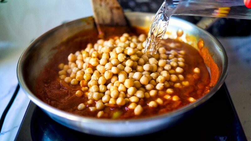 Image of the recipe cooking step-2-5 for Roasted Cabbage Steaks With Chickpea Stew