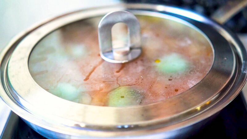 Image of the recipe cooking step-2-7 for Roasted Cabbage Steaks With Chickpea Stew