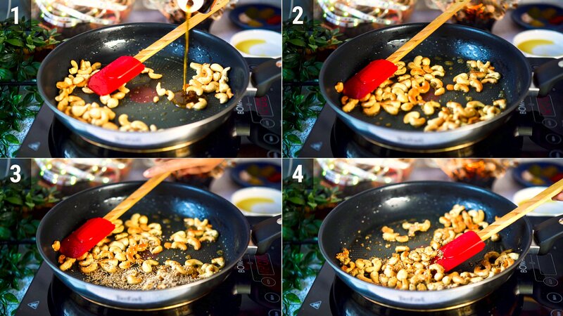 Image of the recipe cooking step-1-2 for Sweet & Spicy Roasted Cashews Chaat