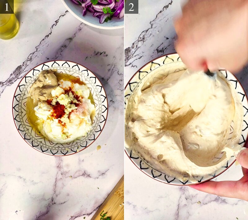 Image of the recipe cooking step-4-1 for Roasted Cauliflower Tahini Bowl