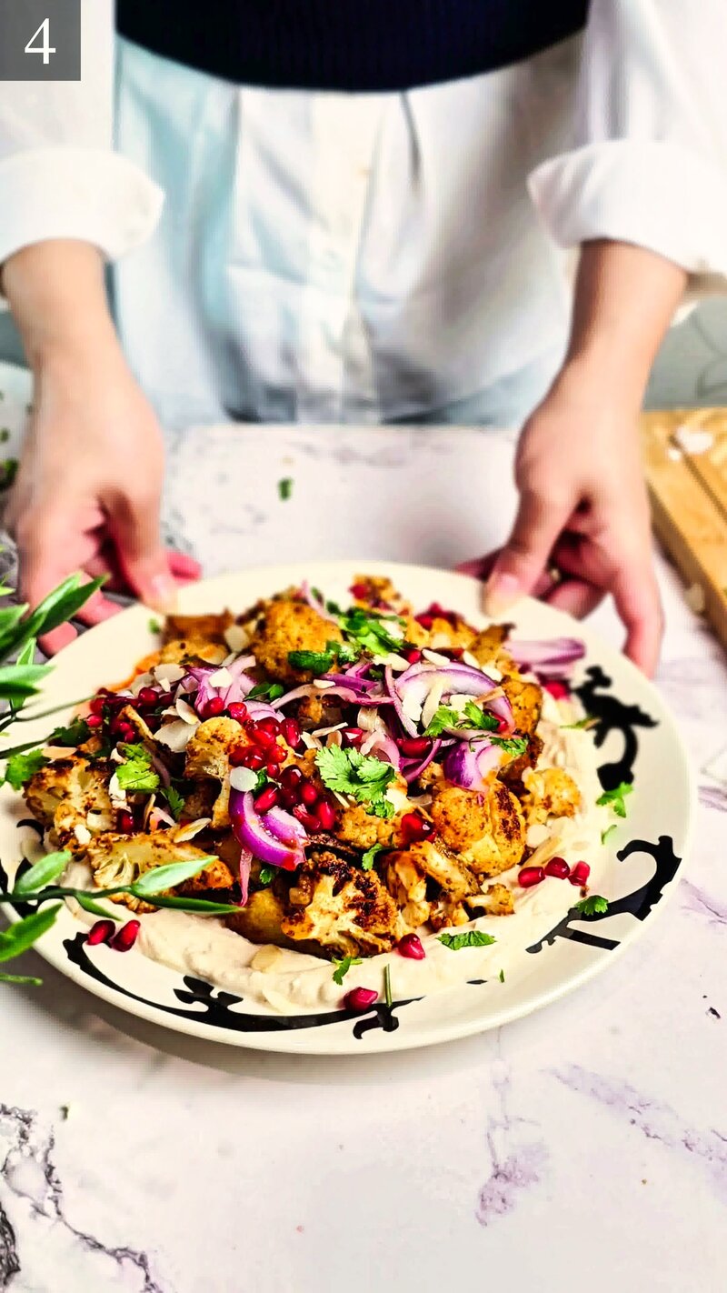 Image of the recipe cooking step-5-4 for Roasted Cauliflower Tahini Bowl