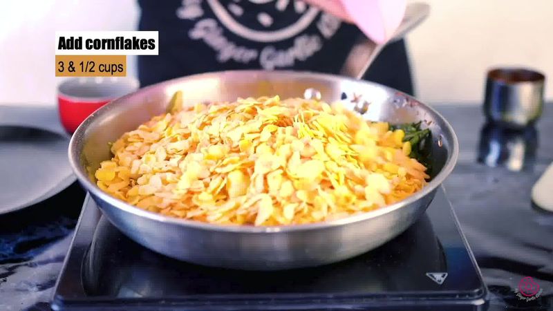 Image of the recipe cooking step-1-13 for Roasted Cornflakes Chivda