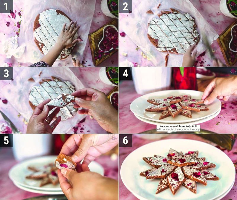 Image of the recipe cooking step-3-3 for Rose Kaju Katli