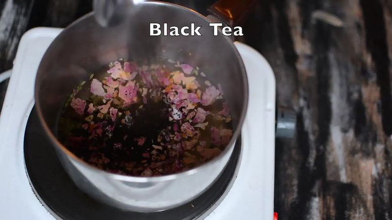 Image of the recipe cooking step-1-4 for Rose Masala Chai Recipe - How to Make Rose Tea