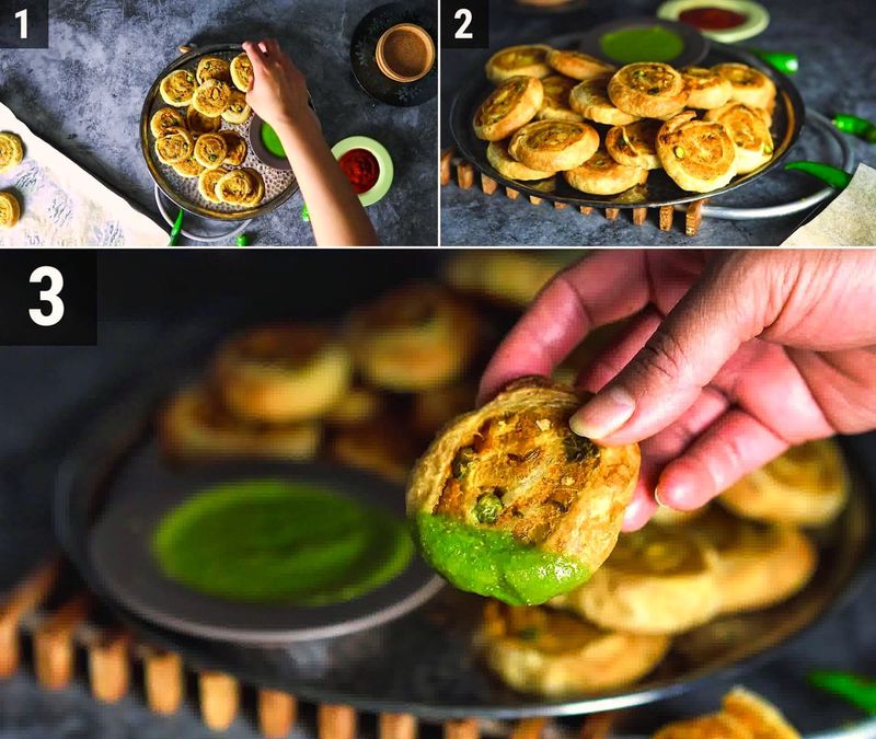 Image of the recipe cooking step-5-1 for Samosa Pinwheels