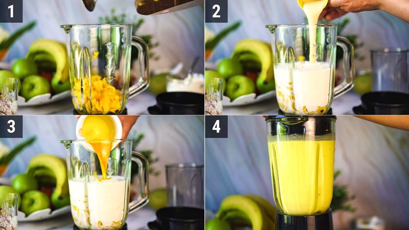 Image of the recipe cooking step-1-3 for  Shahi Mango Lassi Recipe (Restaurant-Style Royal Mango Lassi)