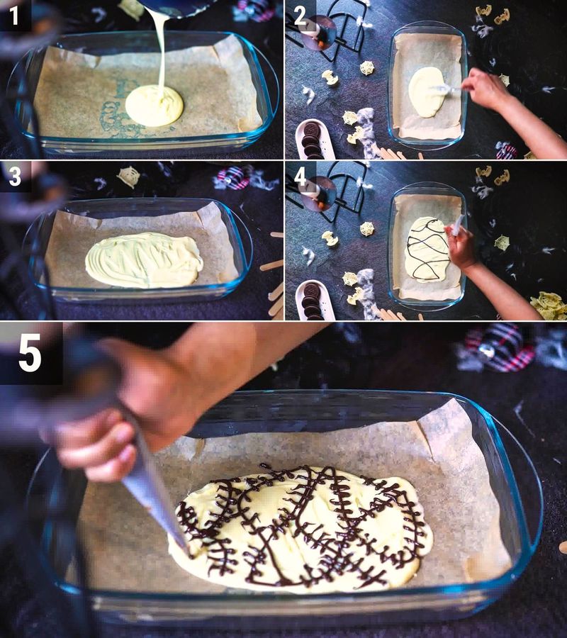 Image of the recipe cooking step-1-3 for Skeleton Chocolate Bark
