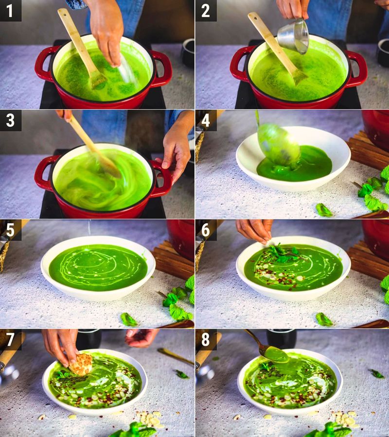 Image of the recipe cooking step-1-4 for Spinach Soup