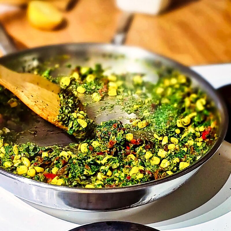 Image of the recipe cooking step-1-10 for Spinach Sun Dried Tomato Pasta