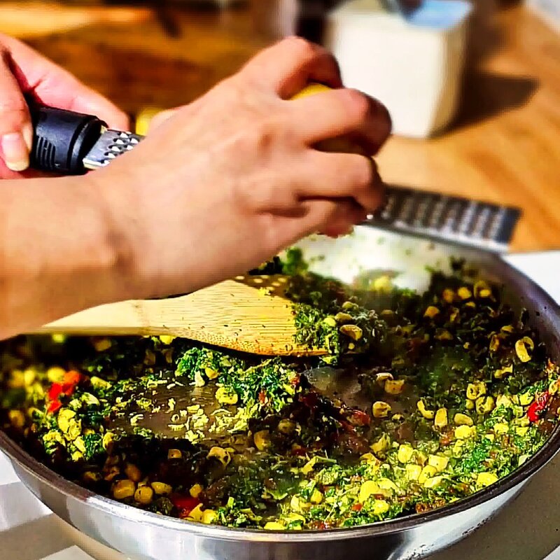 Image of the recipe cooking step-1-11 for Spinach Sun Dried Tomato Pasta