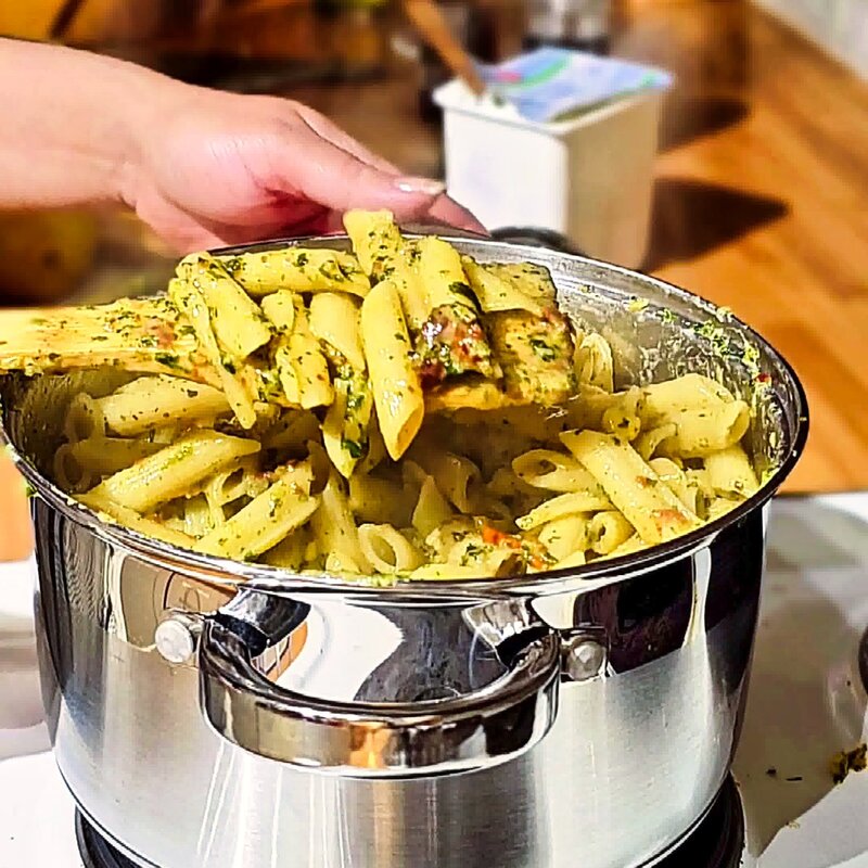Image of the recipe cooking step-1-18 for Spinach Sun Dried Tomato Pasta