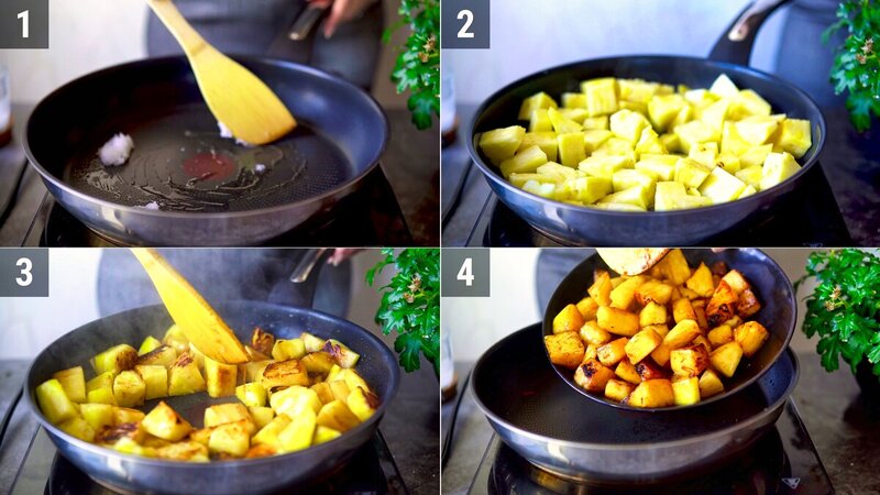 Image of the recipe cooking step-3-1 for Sticky Chili Garlic Pineapple (Sweet & Spicy)