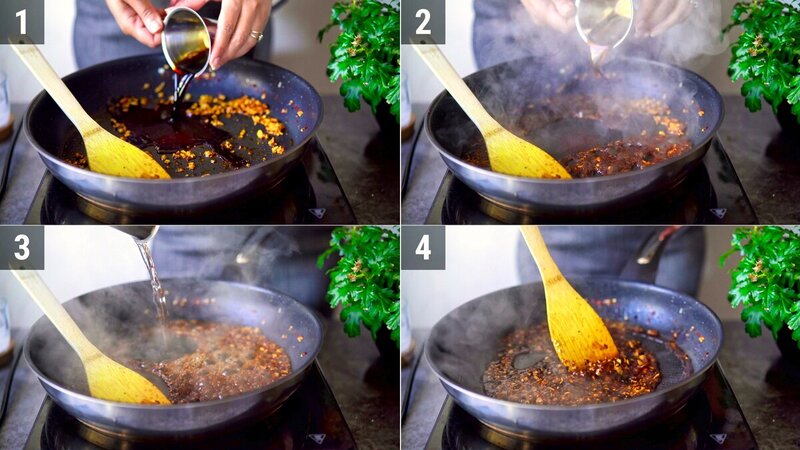 Image of the recipe cooking step-4-2 for Sticky Chili Garlic Pineapple (Sweet & Spicy)
