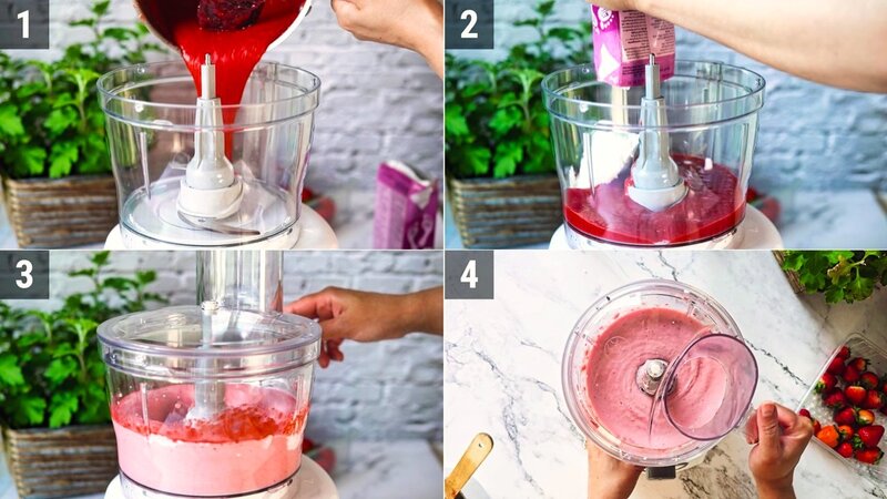 Image of the recipe cooking step-1-3 for Strawberry Coconut Mousse