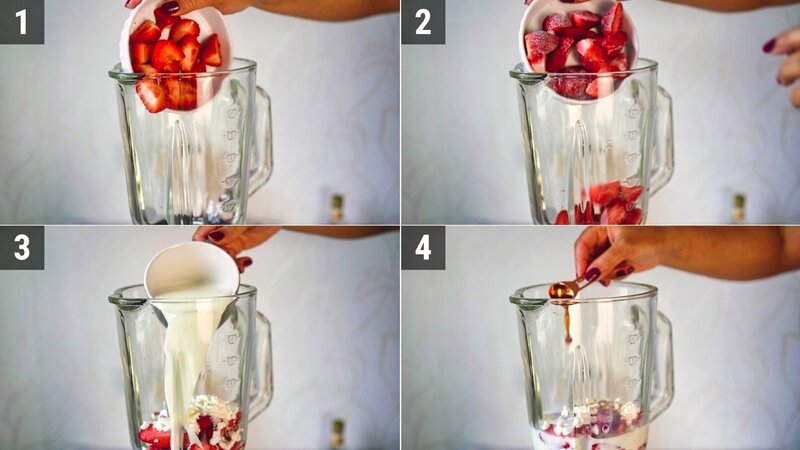 Image of the recipe cooking step-1-1 for Strawberry Cottage Cheese Smoothie