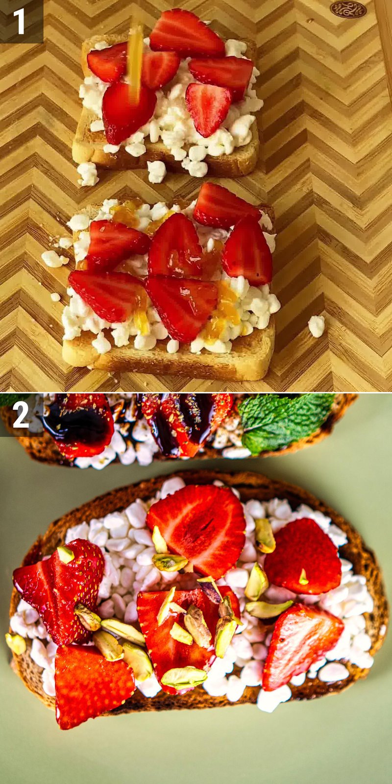 Image of the recipe cooking step-2-1 for Strawberry Cottage Cheese Toast