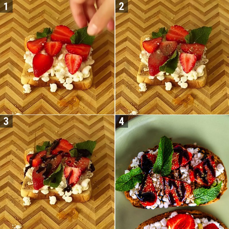 Image of the recipe cooking step-3-1 for Strawberry Cottage Cheese Toast