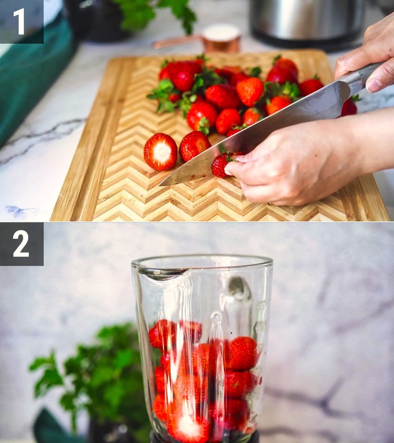 Image of the recipe cooking step-1-1 for Strawberry Juice