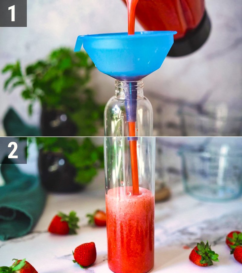 Image of the recipe cooking step-1-4 for Strawberry Juice