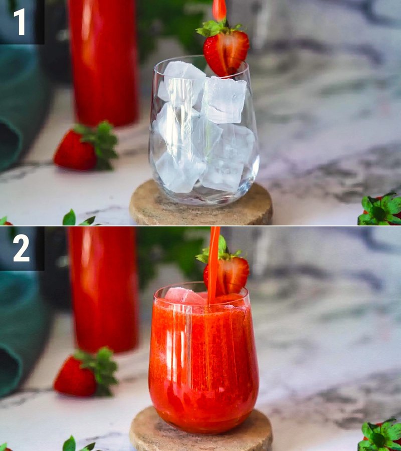 Image of the recipe cooking step-1-5 for Strawberry Juice