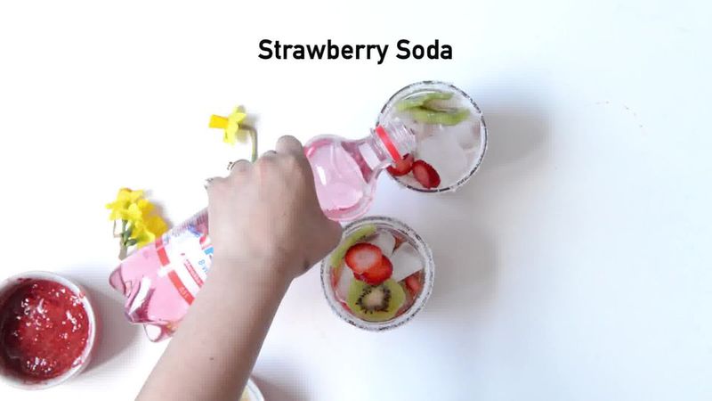 Image of the recipe cooking step-1-5 for Strawberry Kiwi Sparkling Cooler Recipe