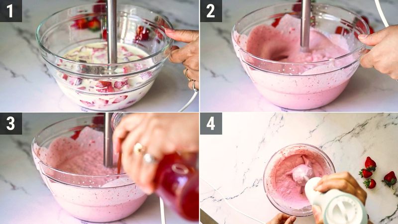Image of the recipe cooking step-1-3 for Strawberry Kulfi