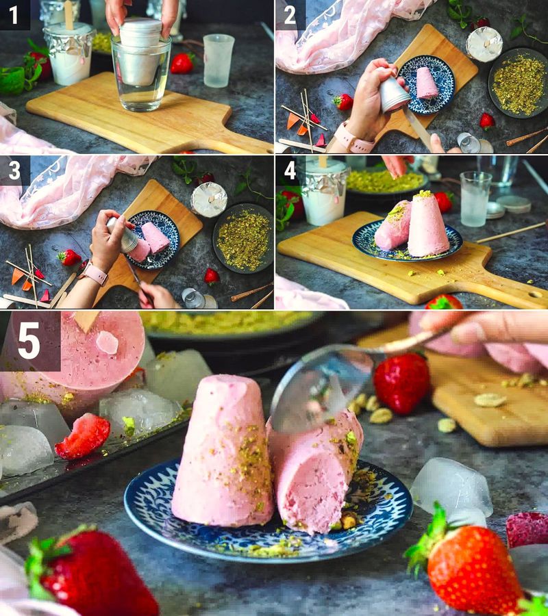 Image of the recipe cooking step-2-2 for Strawberry Kulfi