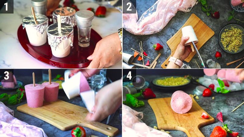 Image of the recipe cooking step-3-2 for Strawberry Kulfi