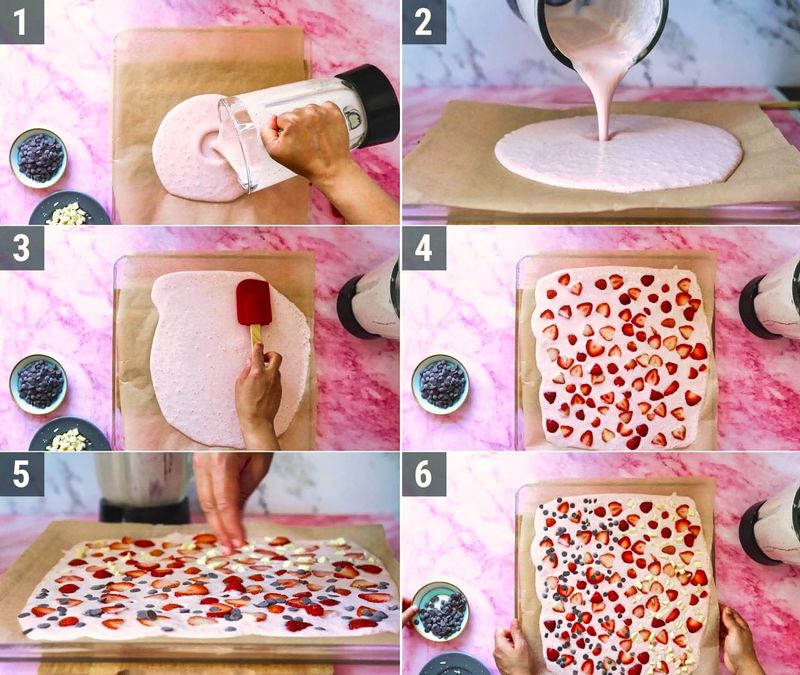 Image of the recipe cooking step-1-3 for Strawberry Yogurt Bark