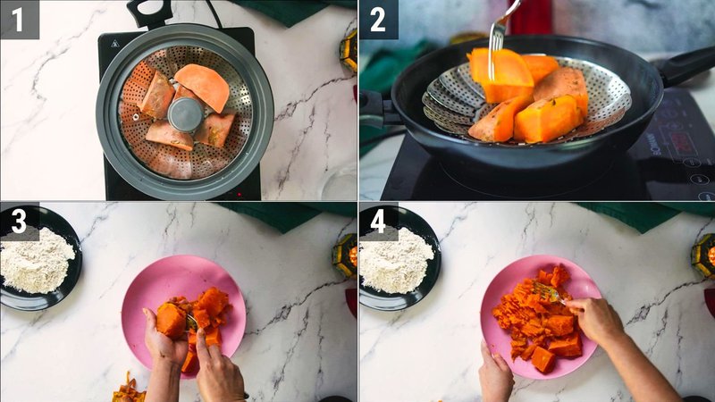 Image of the recipe cooking step-1-2 for Sweet Potato Flatbread