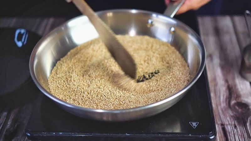 Image of the recipe cooking step-1-2 for Til Burfi - Sesame Seed Fudge