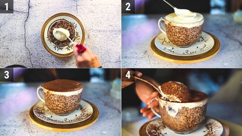 Image of the recipe cooking step-1-4 for Tiramisu Overnight Oats