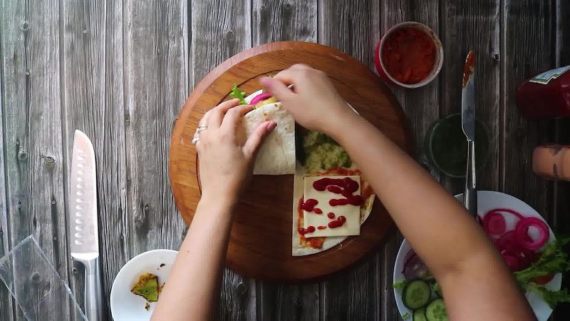 Image of the recipe cooking step-2-6 for TikTok Tortilla Wrap Hack (6 Vegetarian Filling Ideas)