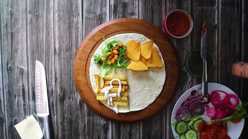 Image of the recipe cooking step-3-4 for TikTok Tortilla Wrap Hack (6 Vegetarian Filling Ideas)