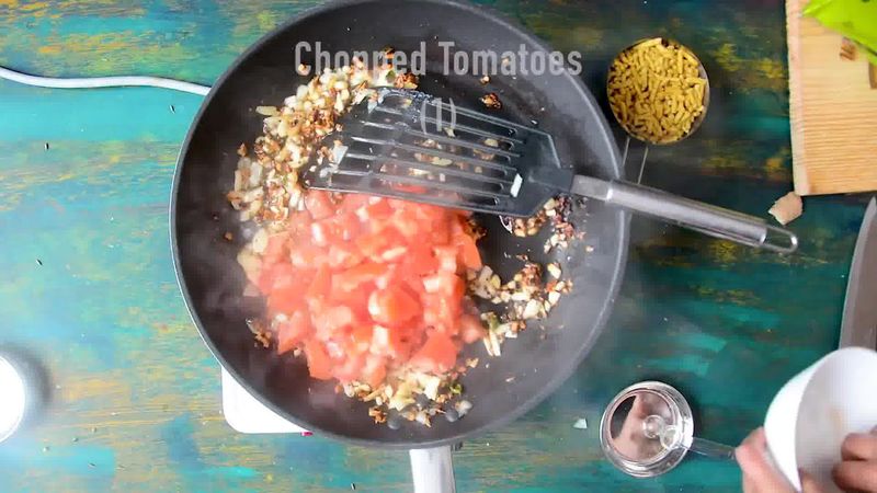 Image of the recipe cooking step-1-5 for Traditional Rajasthani Sev Tamatar Ki Sabzi