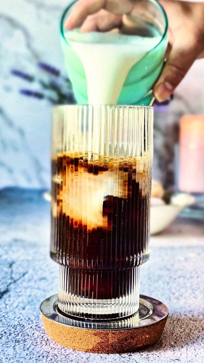 Image of the recipe cooking step-1-5 for Vanilla Iced Latte Recipe (Easy & Creamy)