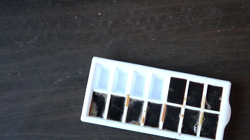 Image of the recipe cooking step-1-2 for Vanilla Iced Mocha With Coffee Ice Cubes (Video)