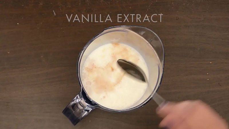 Image of the recipe cooking step-1-3 for Vanilla Iced Mocha With Coffee Ice Cubes (Video)